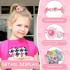 LIYAZHIL ball charm hair ties rose-red vibrant color for outfits