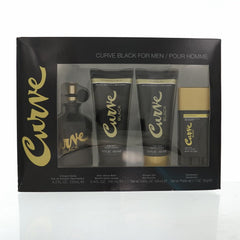Liz Claiborne Curve Black for Men 4-piece gift set bottle, ideal for travel and daily grooming