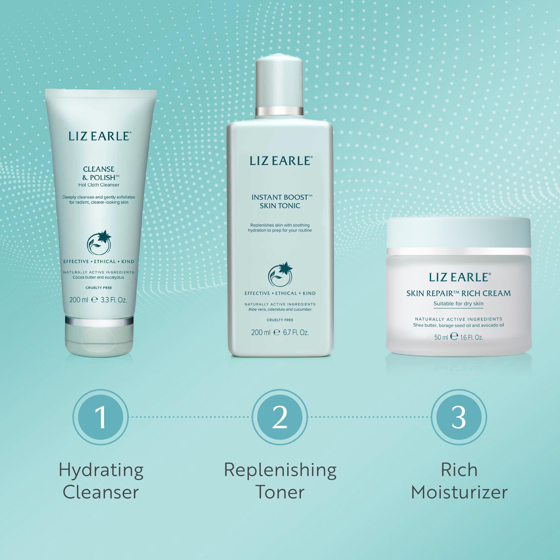 Gentle cleansing around the eyes with Liz Earle Cleanse & Polish