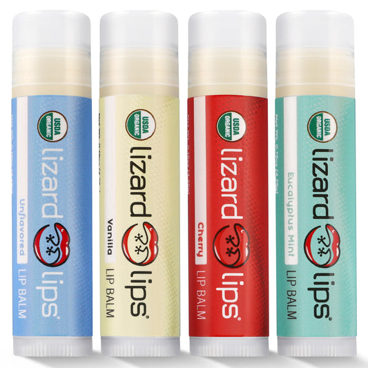 Lizard Lips Vanilla lip balm for daily hydration on the go.