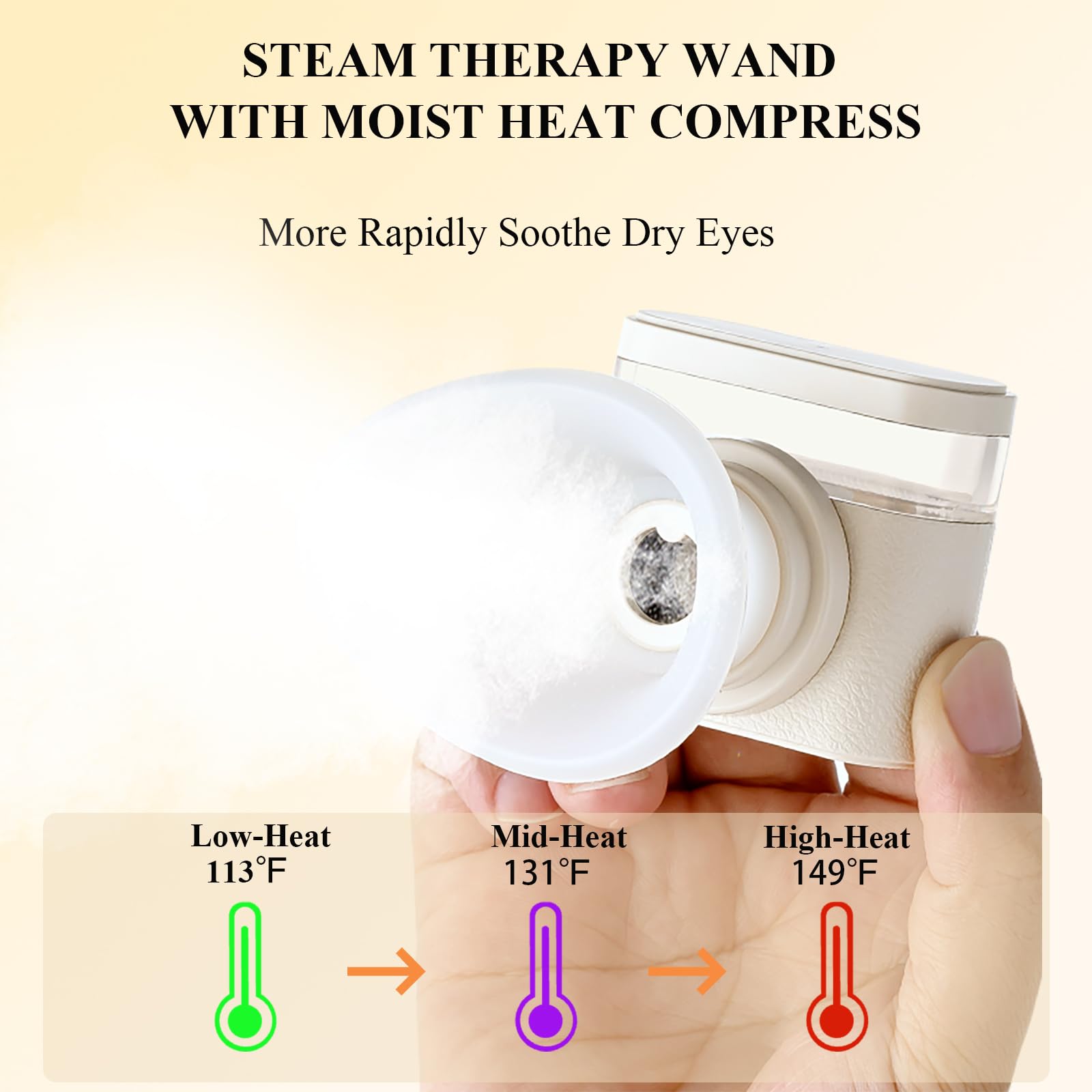 NTC temperature control dial shows adjustable warmth for gentle hydration.