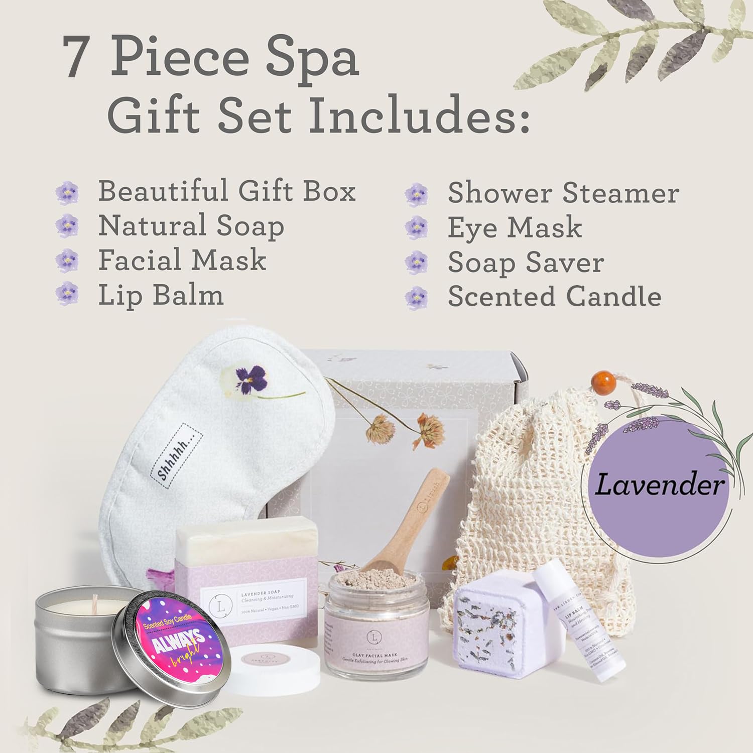 Lizush lavender soap bar nourishes skin with a gentle cleanse