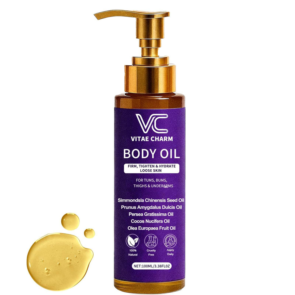 LJOQM Vitae Charm bottle pour shows easy glide for all over hydration