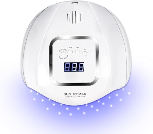 LKE 54W nail lamp side view showing 18 beads for even illumination