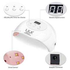 LKE UV LED Nail Lamp smart sensor enables hands-free curing.