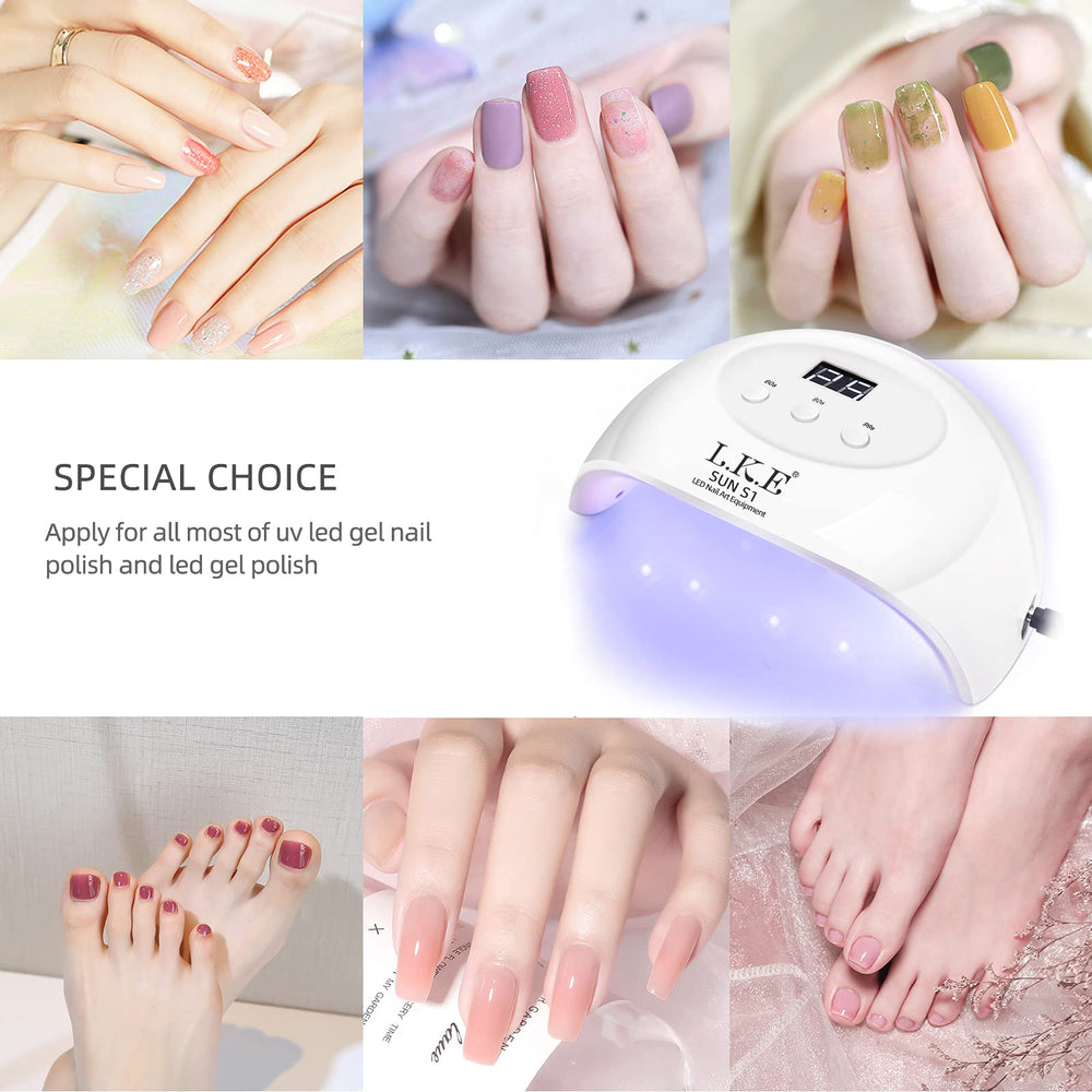 LKE UV LED Nail Lamp travel-friendly design supports on-the-go nails.