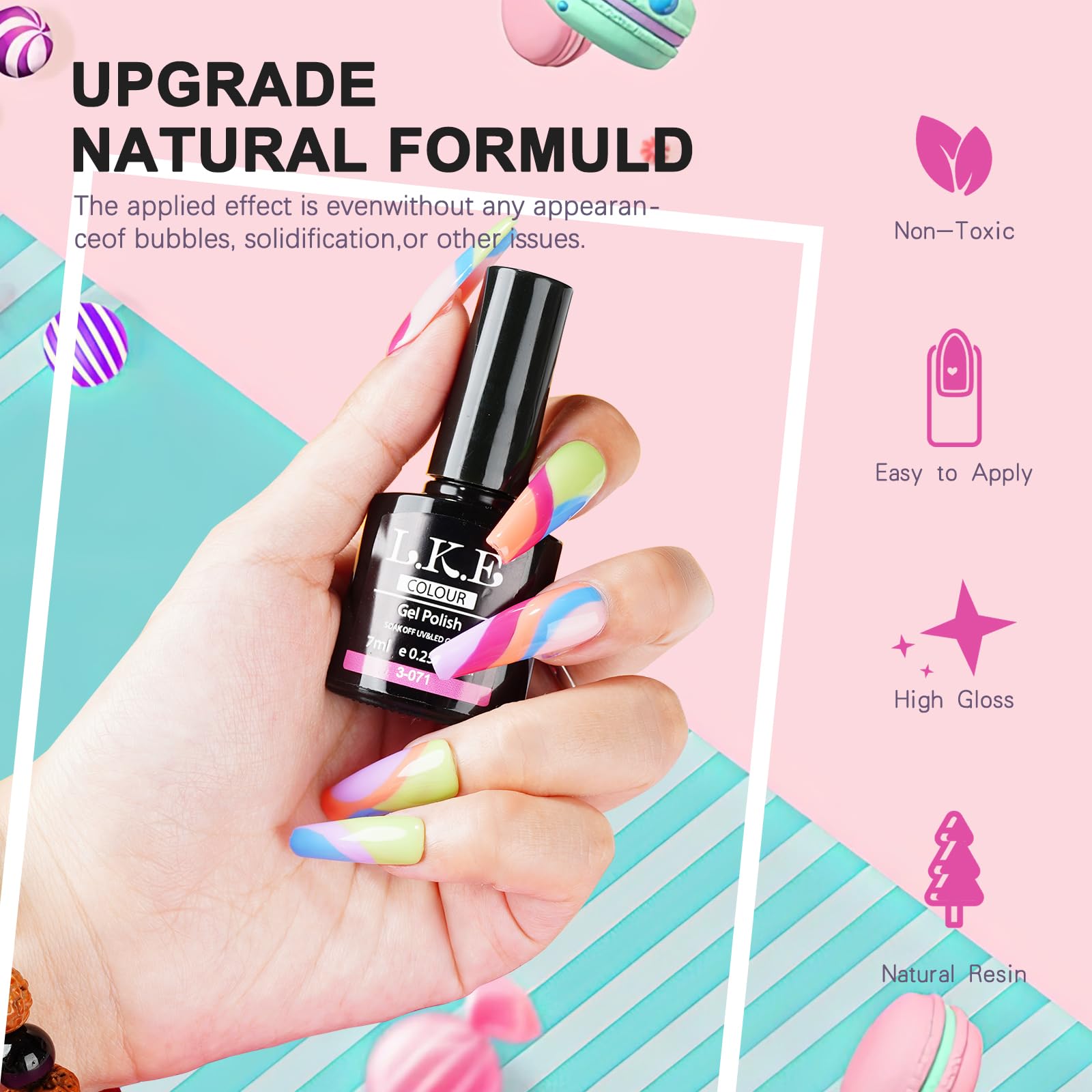 LKEE Base Coat and Top Coats providing long lasting shine and protection