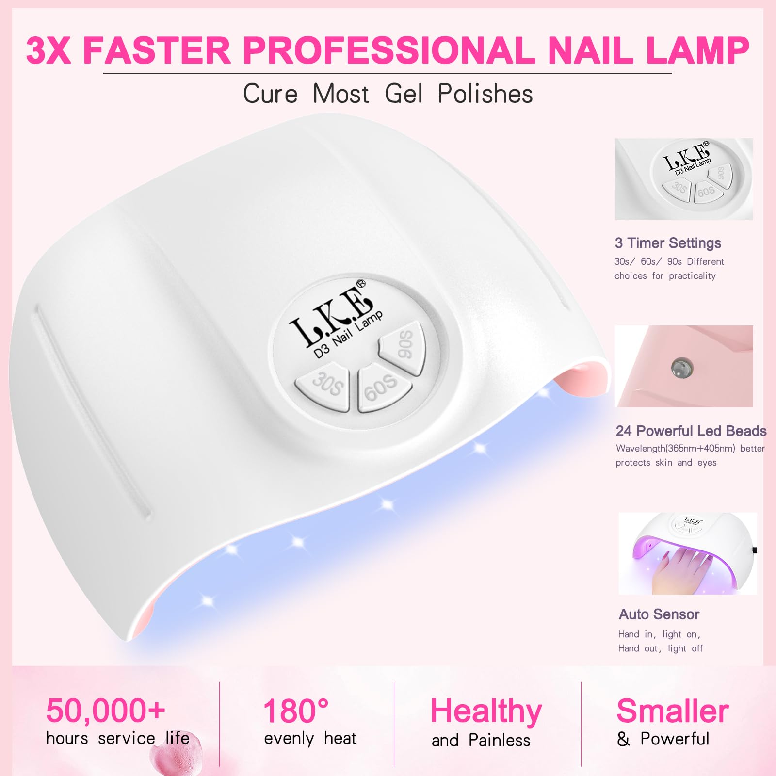 LKEE nail stickers rhinestones provide glam accents for customization