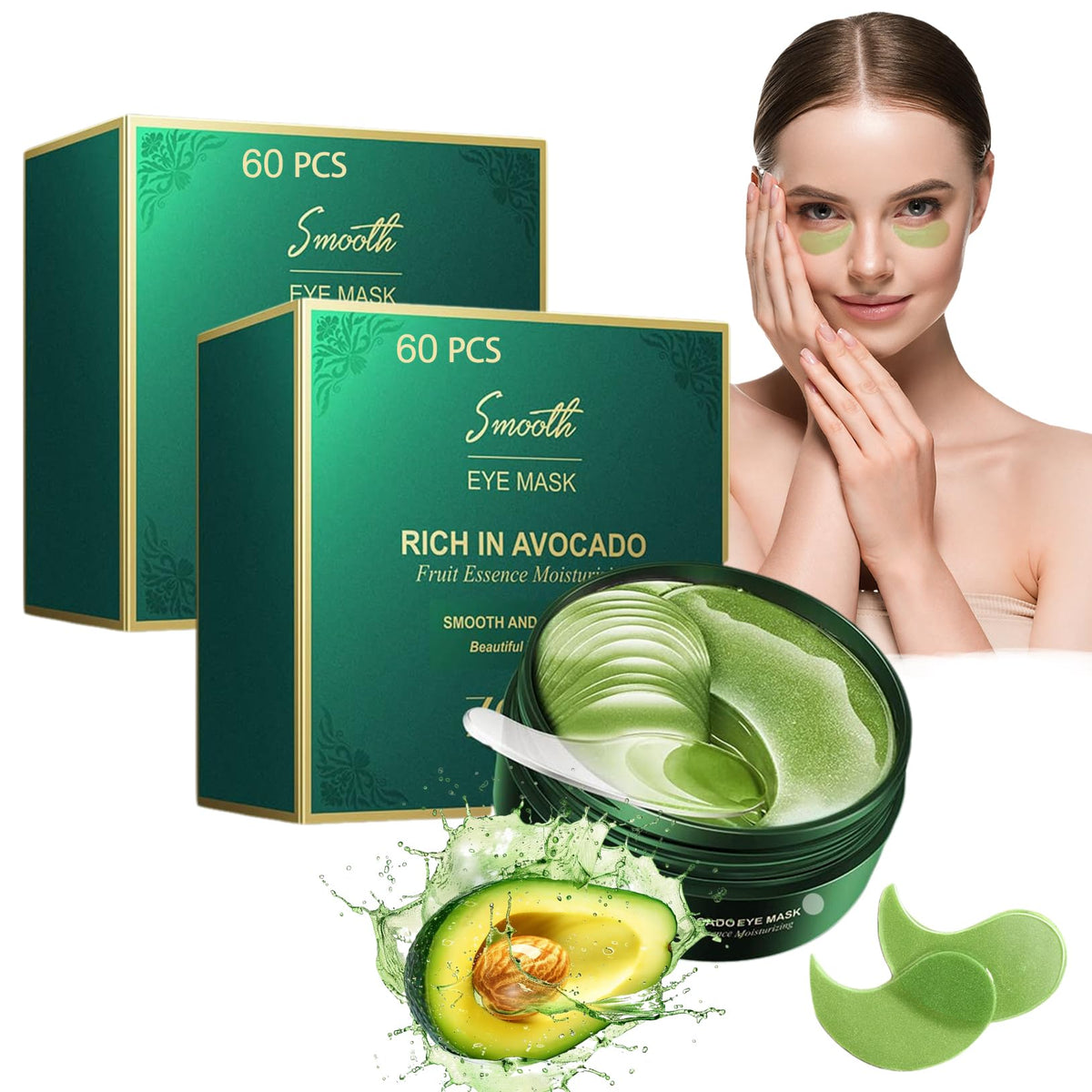 Lktvys Nourishing Avocado Eye Patches 2-Pack boxed for daily hydration and care