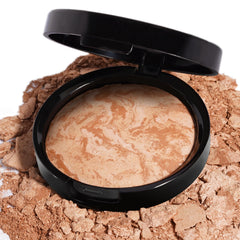 LLASIDO baked bronzer powder marble-texture for seamless, even application.