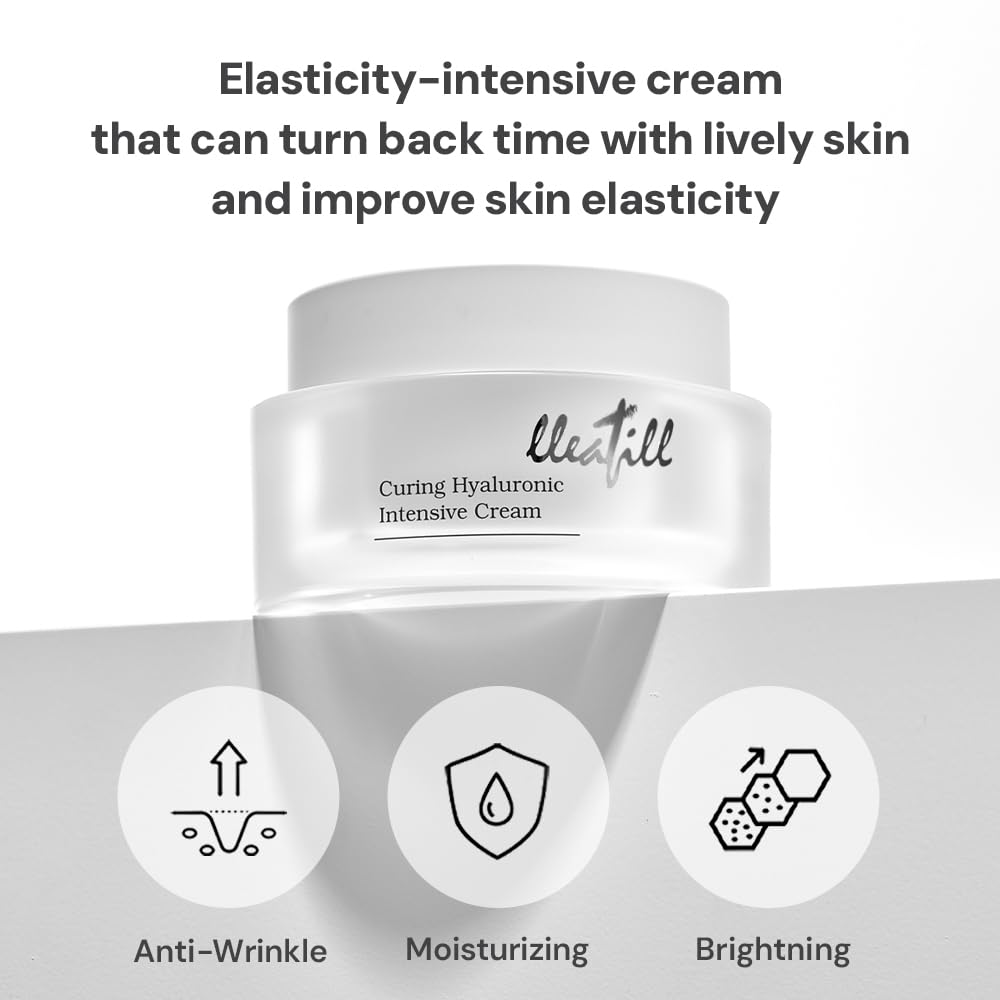 lleafill Curing Hyaluronic Intensive Cream texture swatch showing smooth absorption