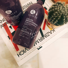 L LUSETA color-neutralizing shampoo foam detail shows color correction potential