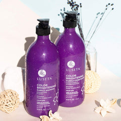 L LUSETA conditioner application image highlights smooth, manageable strands