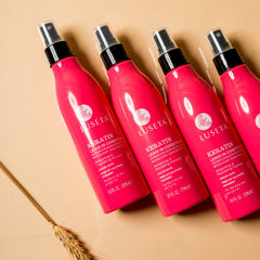 Luseta hair detangling application shot for quick, pain-free comb-through