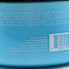 L LUSETA packaging jar design aids easy application.