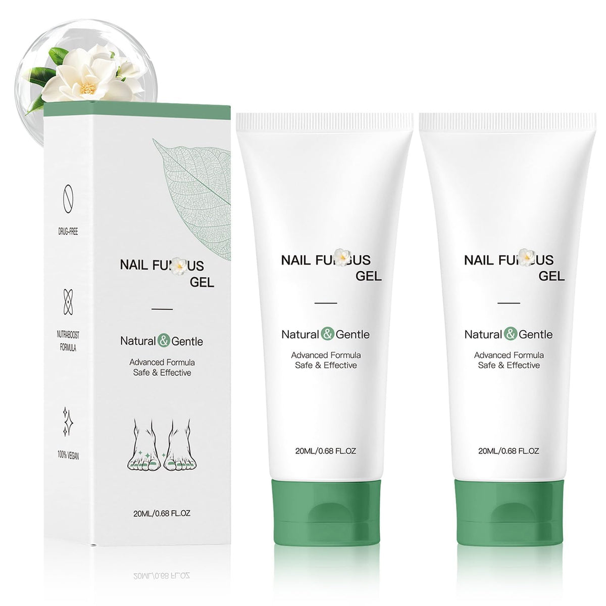 Lmoy nail repair gel 2pcs pack close-up showing compact bottles for on-the-go nail care.