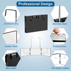 LMZNXCZ LED 3-Way mirror back view displaying full head coverage