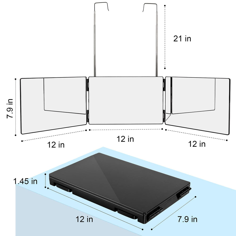 LMZNXCZ LED 3-Way mirror travel ready with adjustable hooks