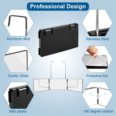 LMZNXCZ three-way mirror tri-fold design for compact use