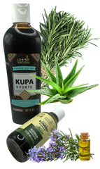 LO+NATURAL rosemary oil dropper emphasizes potent extract for deep nourishment
