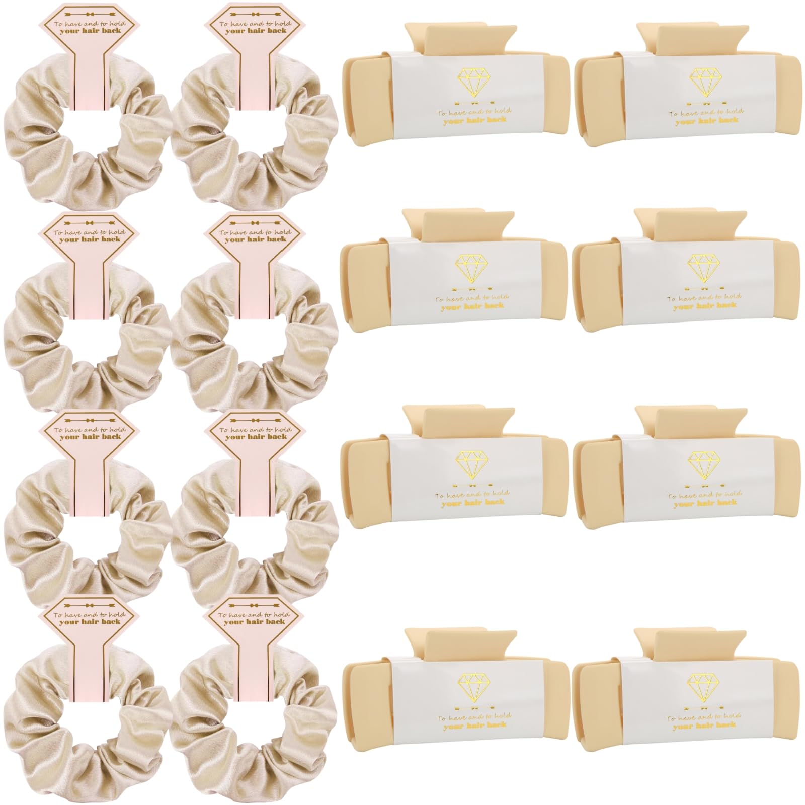Loanzeg bridesmaid hair claws 4-1-inch-square champagne securely hold thick hair