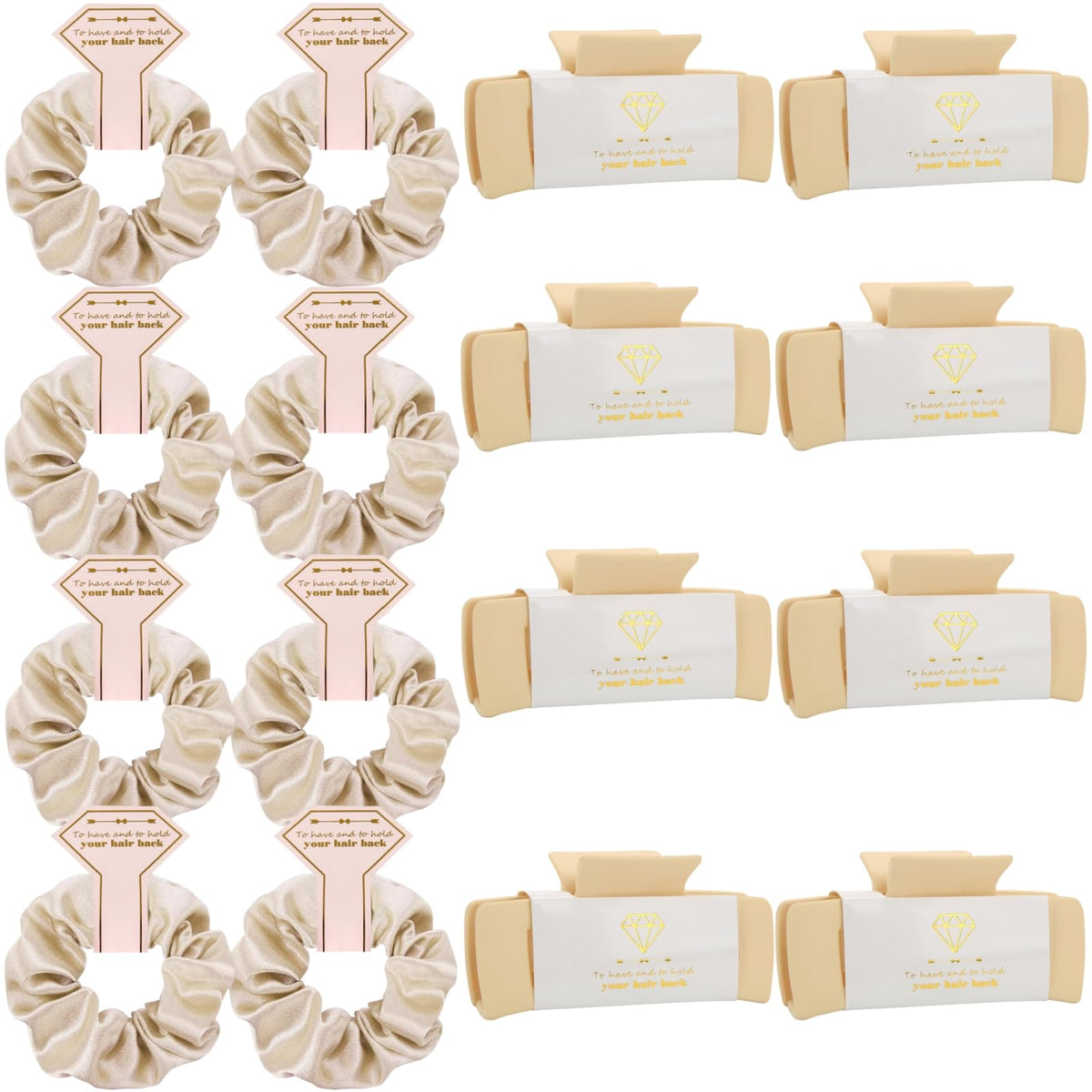 Loanzeg bridesmaid hair claws 4-1-inch-square champagne securely hold thick hair