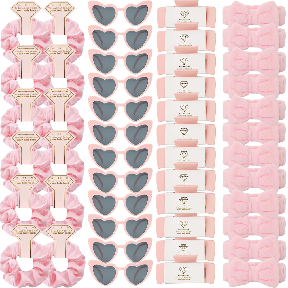 Loanzeg bridesmaid scrunchies pink bulk pack for coordinated looks