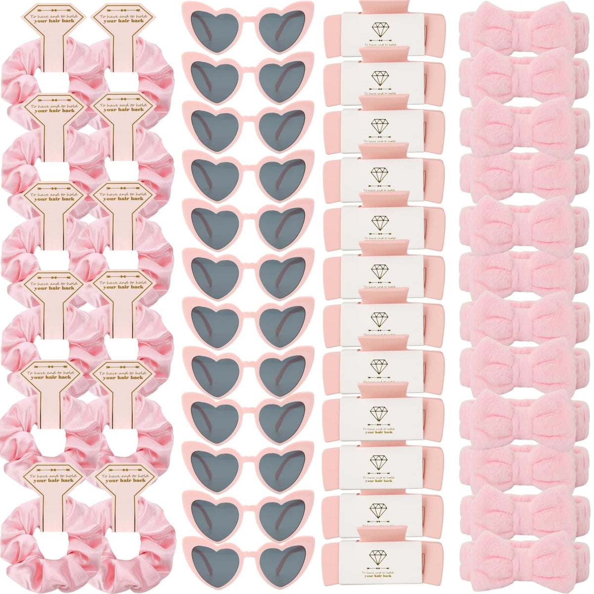 Loanzeg bridesmaid scrunchies pink bulk pack for coordinated looks