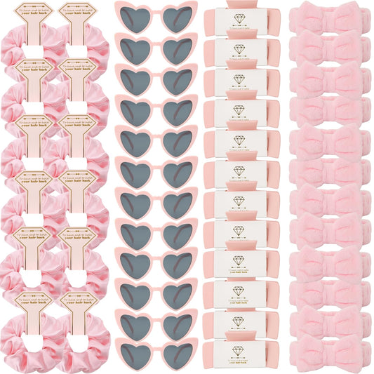 Loanzeg bridesmaid scrunchies pink bulk pack for coordinated looks