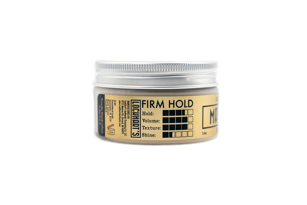 Lockhart's Premium Matte Clay scoop-application shows easy distribution through hair.