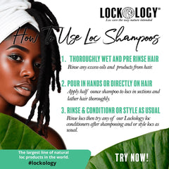Lockology Loc Shampoo scalp tingle illustrating refreshing peppermint tea tree action