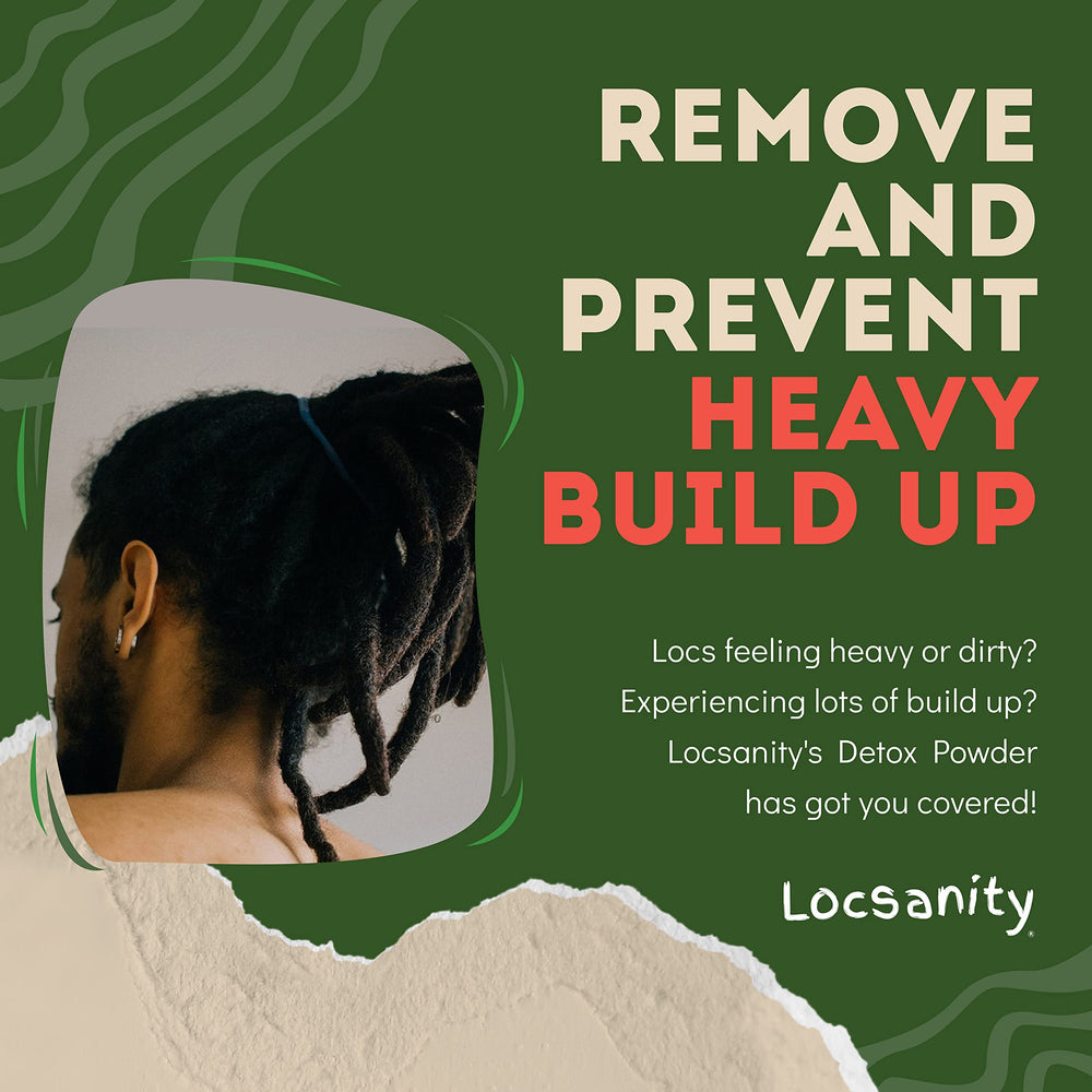 Locsanity dreadlock detox bottle demonstrates easy application for a thorough cleanse.