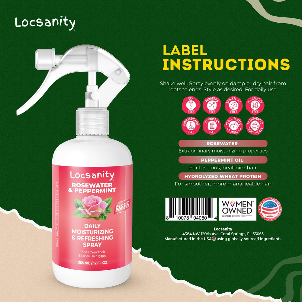 Locsanity dreadlocks care essentials provide daily scalp refreshment.