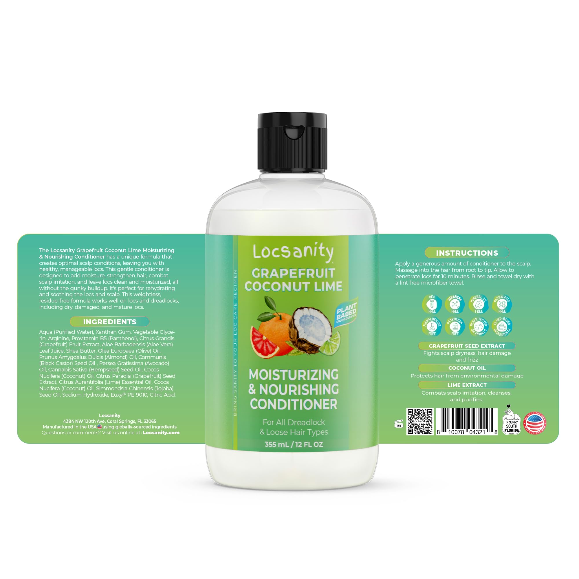 Locsanity Grapefruit Coconut Lime leave-in application shows easy daily care.