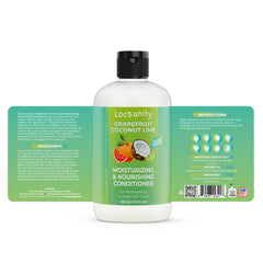 Locsanity Grapefruit Coconut Lime leave-in application shows easy daily care.