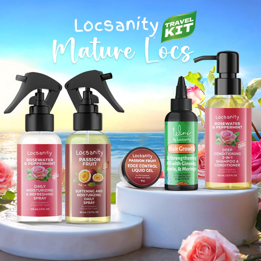 Locsanity hair oil bottle with black castor oil for lasting moisture