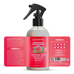 Locsanity Rosewater Peppermint Conditioner bottle for silky dreadlocks.