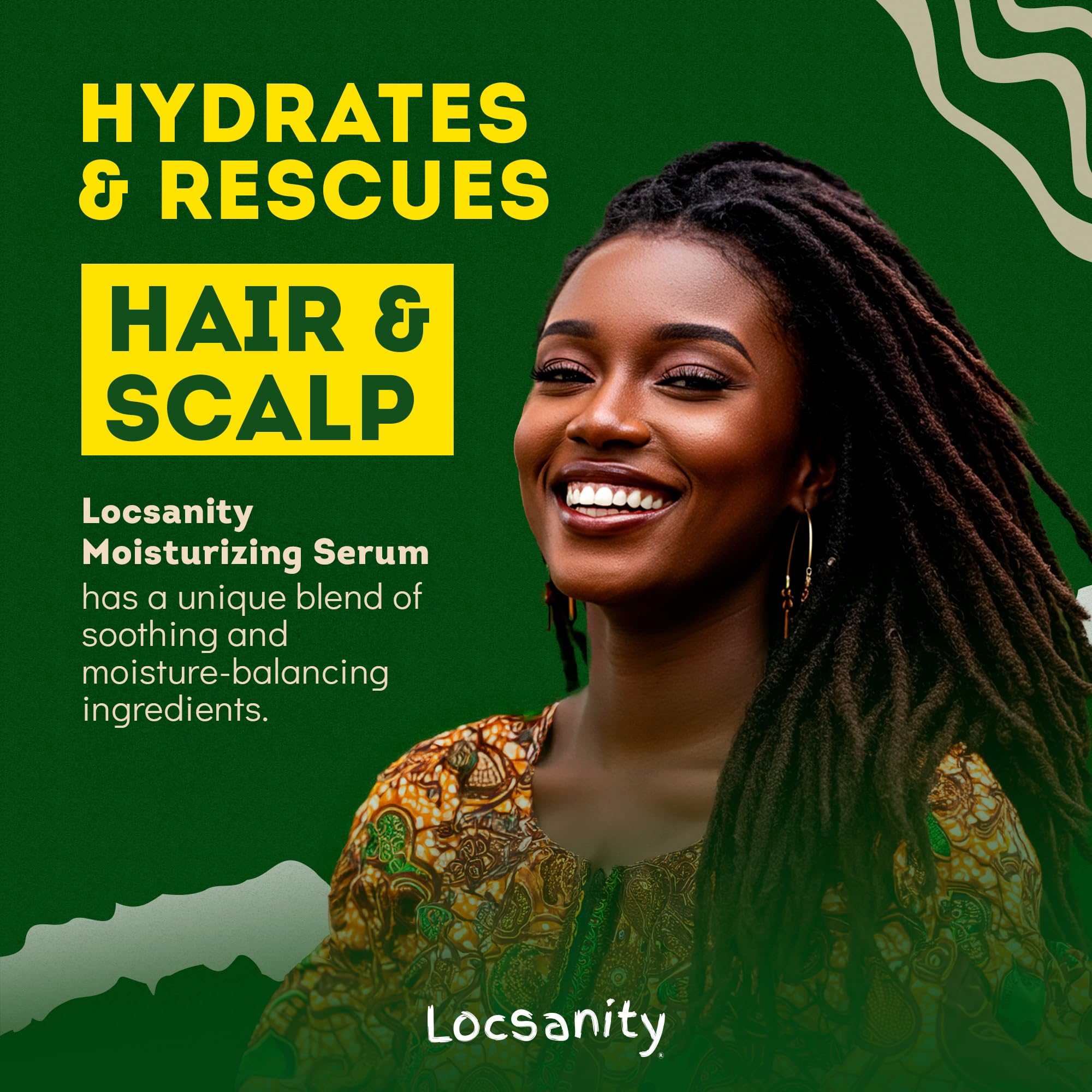 Locsanity Rosewater Peppermint Serum close-up on label shows premium blend.