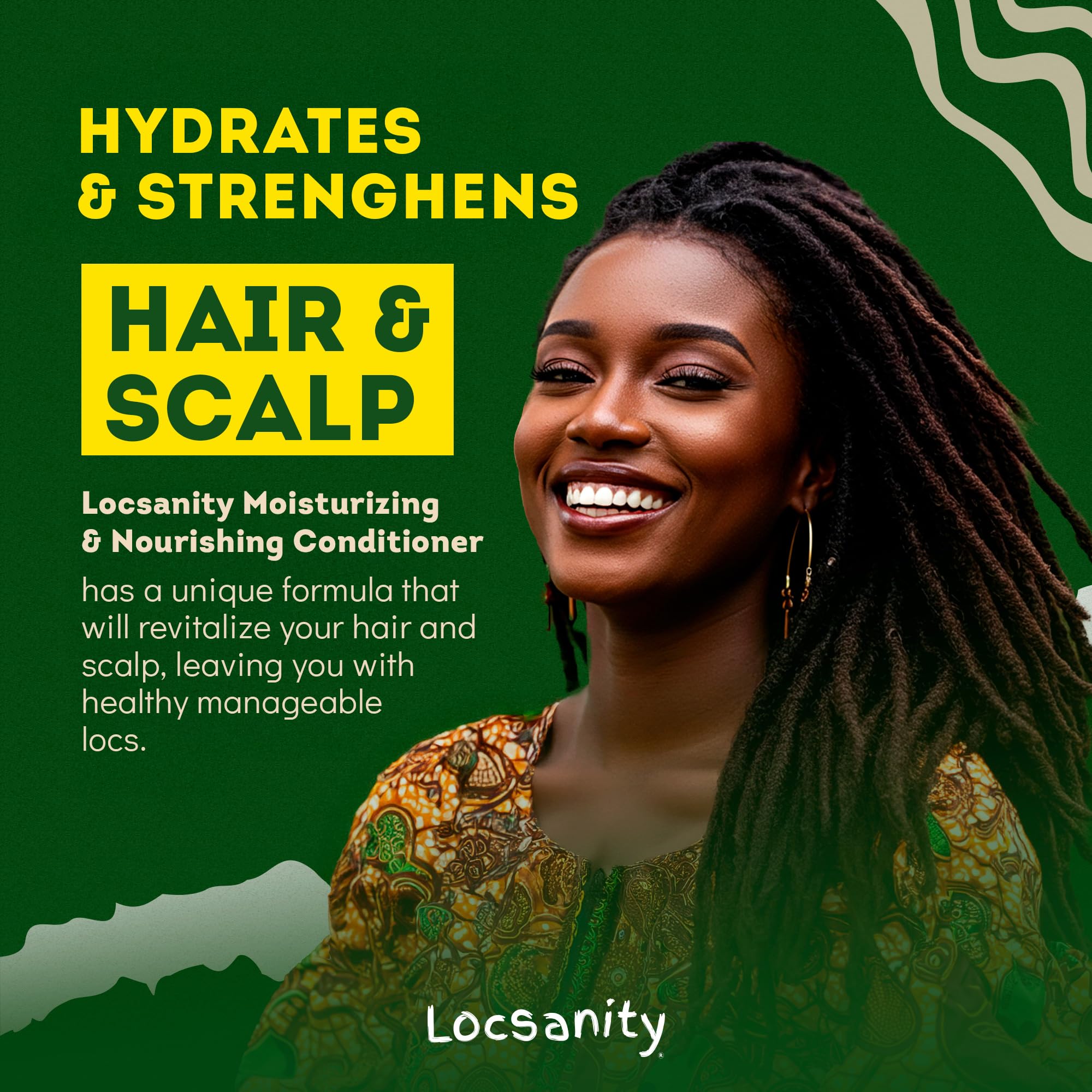 Locsanity duo bottle on shelf conveys lightweight, residue-free loc care