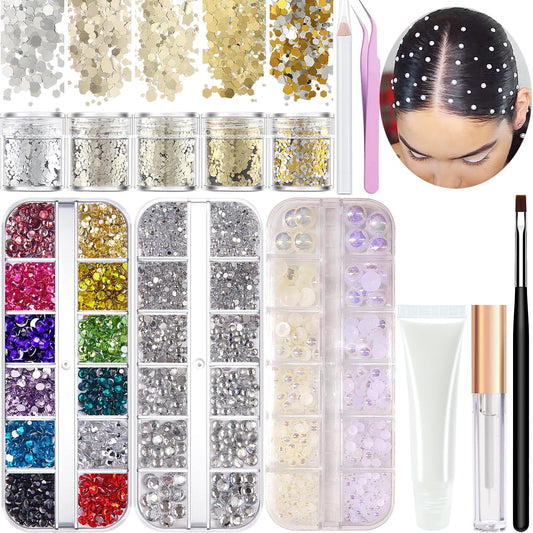 LOIKMIUP face gems rhinestones add sparkling detail for photoshoots and events.