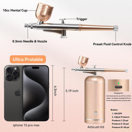 LOISVI airbrush with three gear pressures for precise control