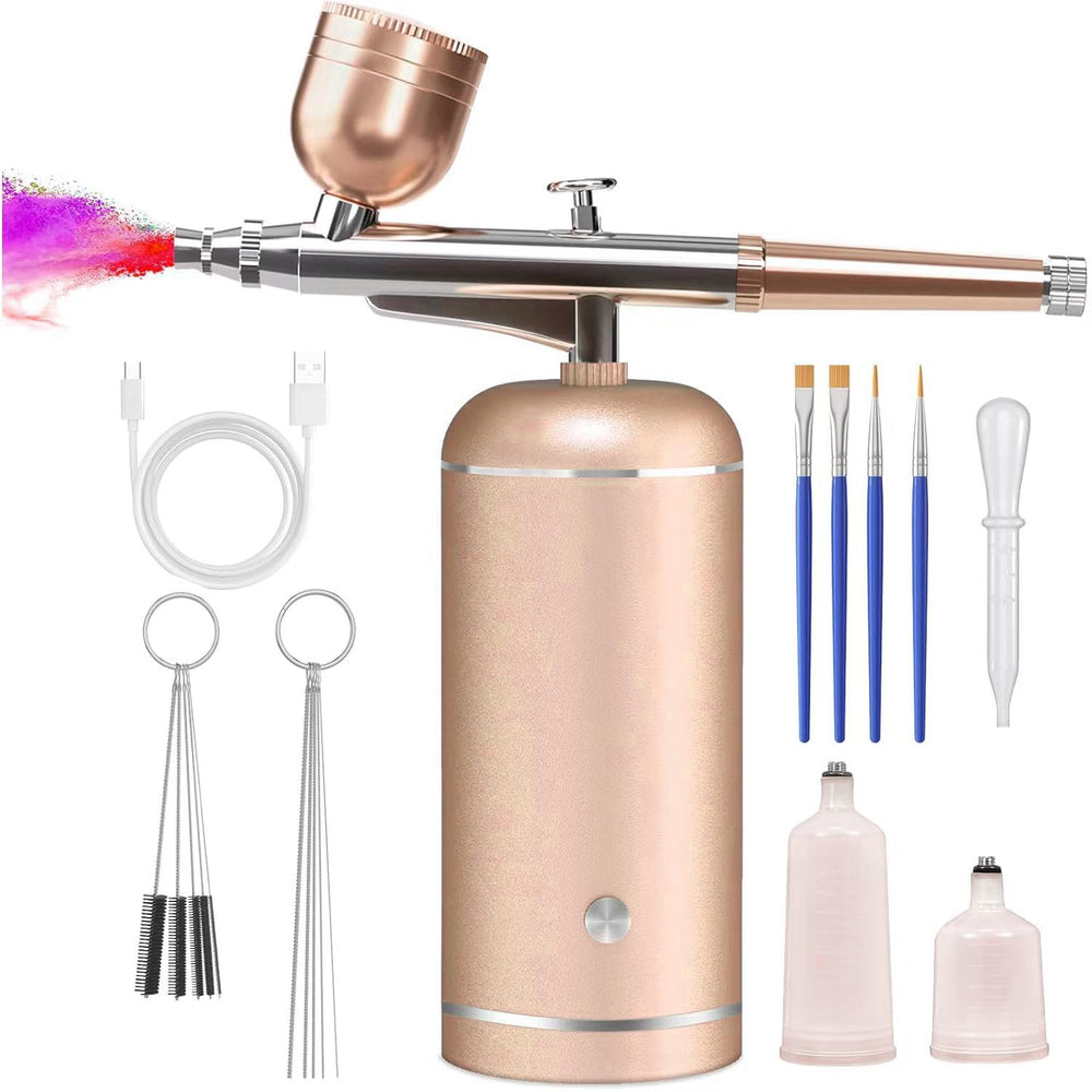 LOISVI airbrush kit with compressor showing cordless setup for portable use