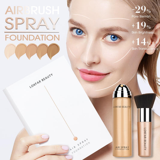 LOKFAR AirBrush Foundation Brush included enables precise blending.