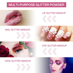 LOKFAR platinum cool glitter lip powder for prism-like lip shine.