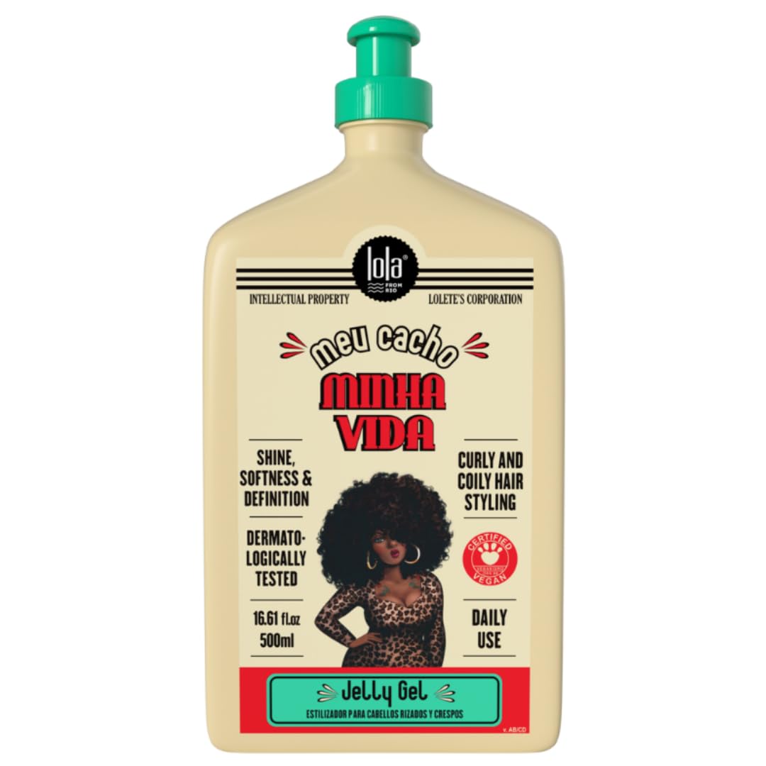 Lola From Rio bottle pour shows lightweight curl gel for defined curls.