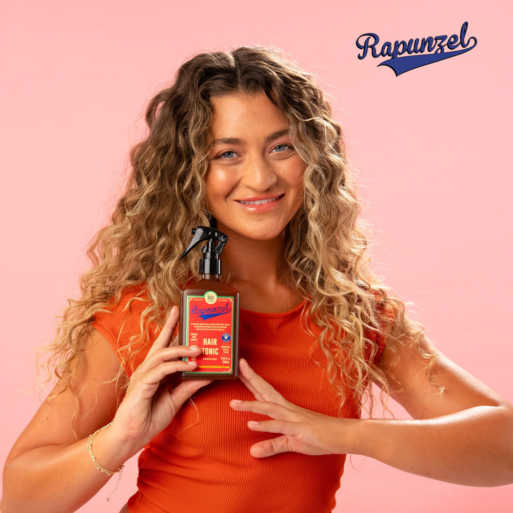 Lola From Rio Rapunzel Hair Tonic Spray dispensing action for easy styling