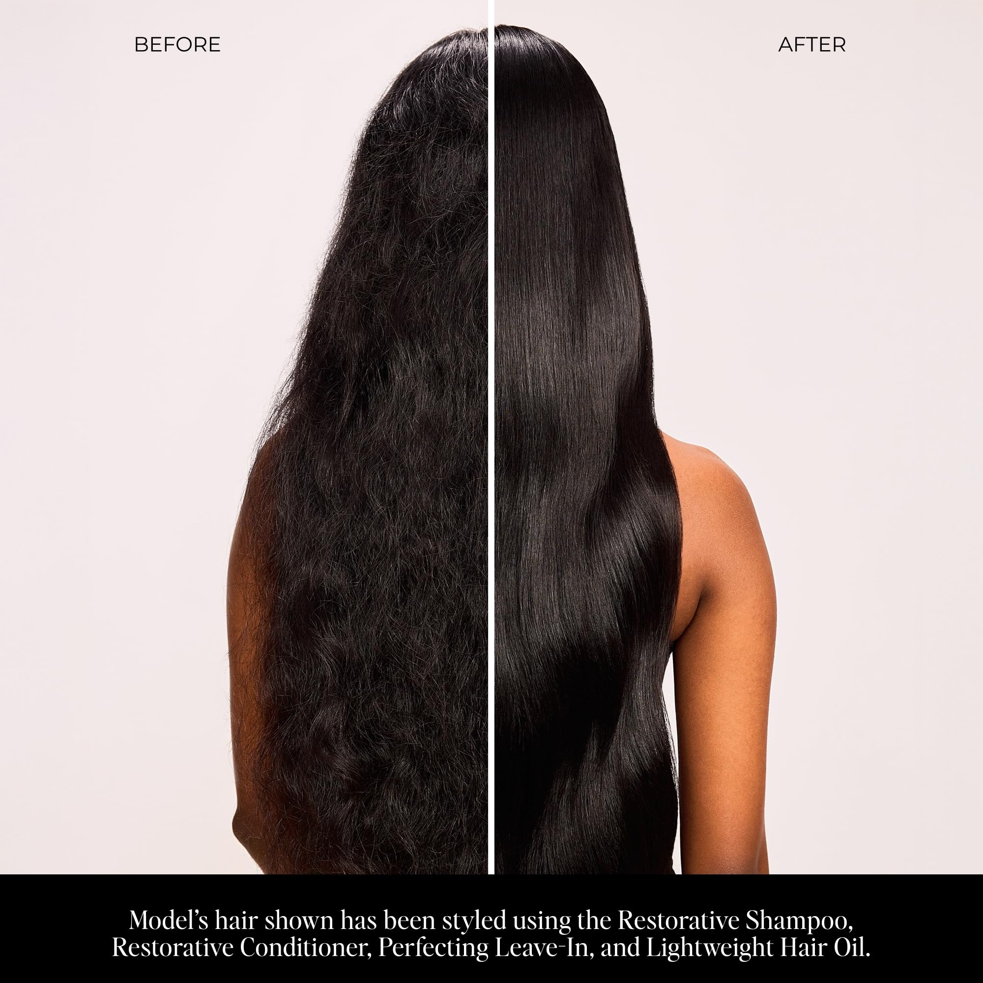 LolaVie oil on dry hair adds instant shine and smooth ends.