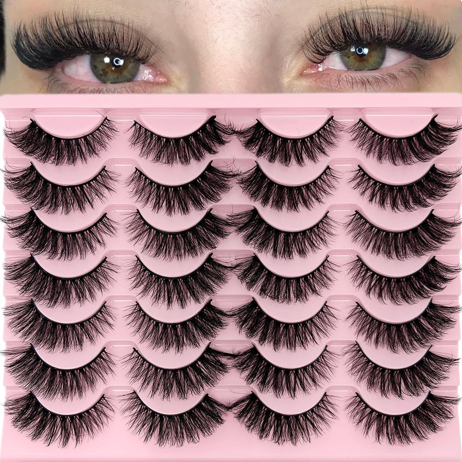 loladook Cat Eye Lashes Fluffy Wispy 3D volume for a natural, dramatic look.