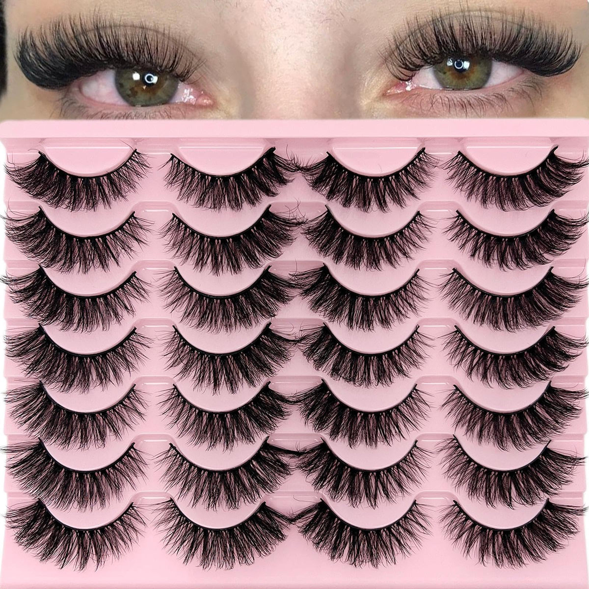 loladook Cat Eye Lashes Fluffy Wispy 3D volume for a natural, dramatic look.