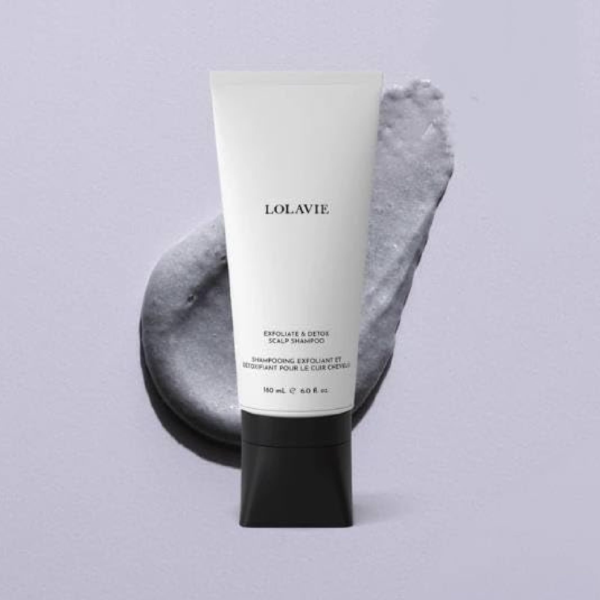 LolaVie Exfoliate & Detox application shows direct root targeting buildup.